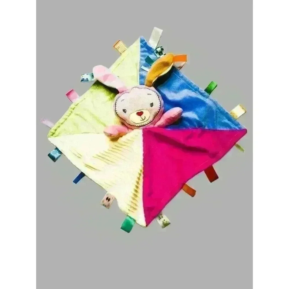 Taggies Pink Patchkins Bunny Rabbit Lovey Security Blanket Plush 13 inch